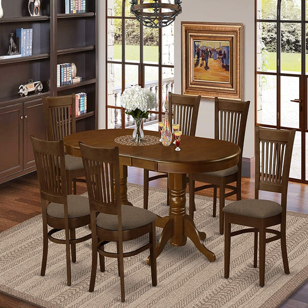 7 Pc Dining room set Table with Leaf and 6 Dining Chairs